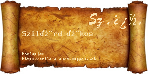 Szilárd Ákos névjegykártya
